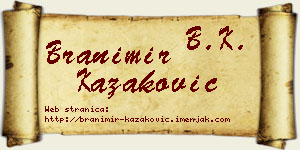 Branimir Kazaković vizit kartica